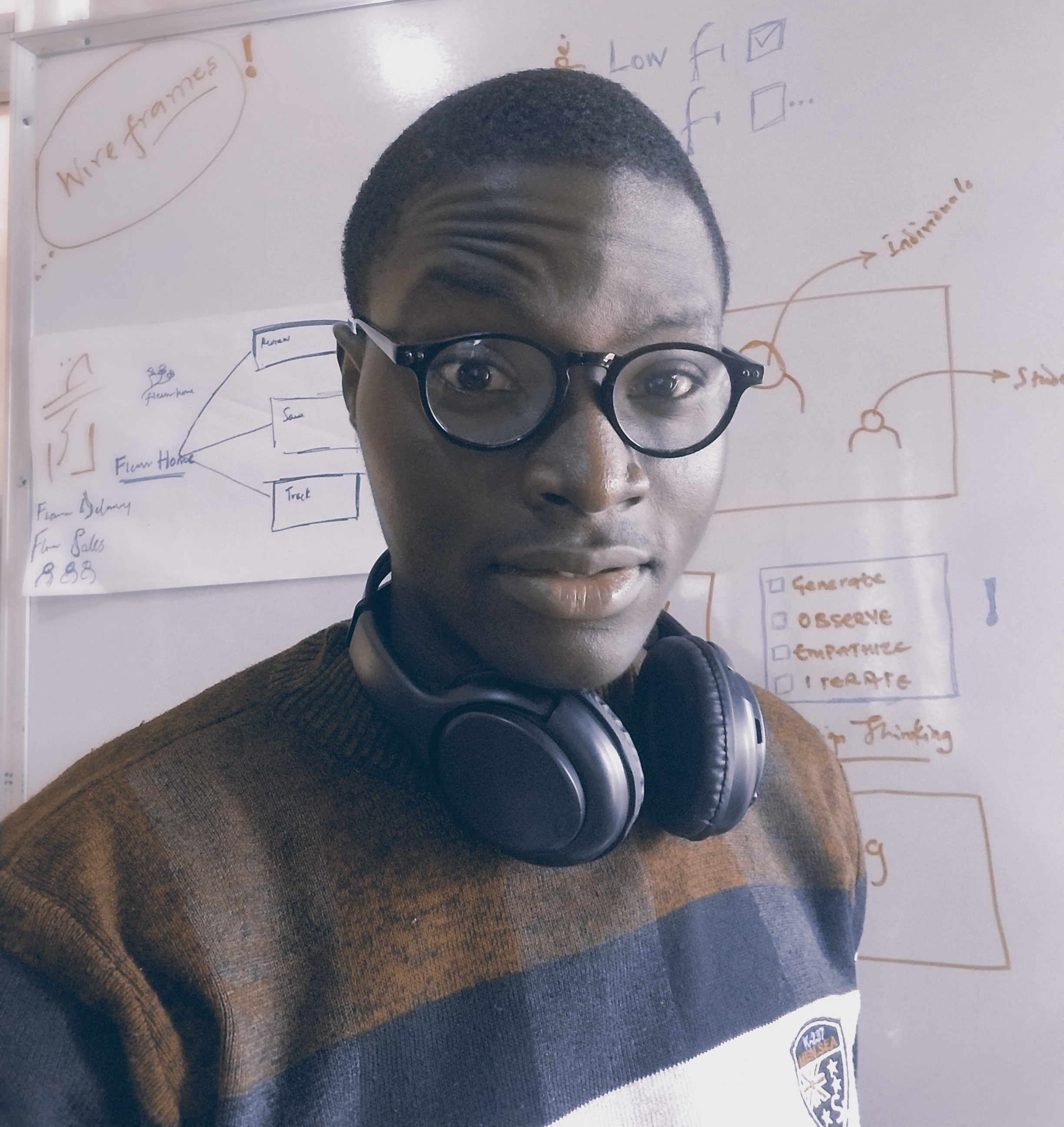 OluwafemiLove' selfie picture, with geek glasses on face