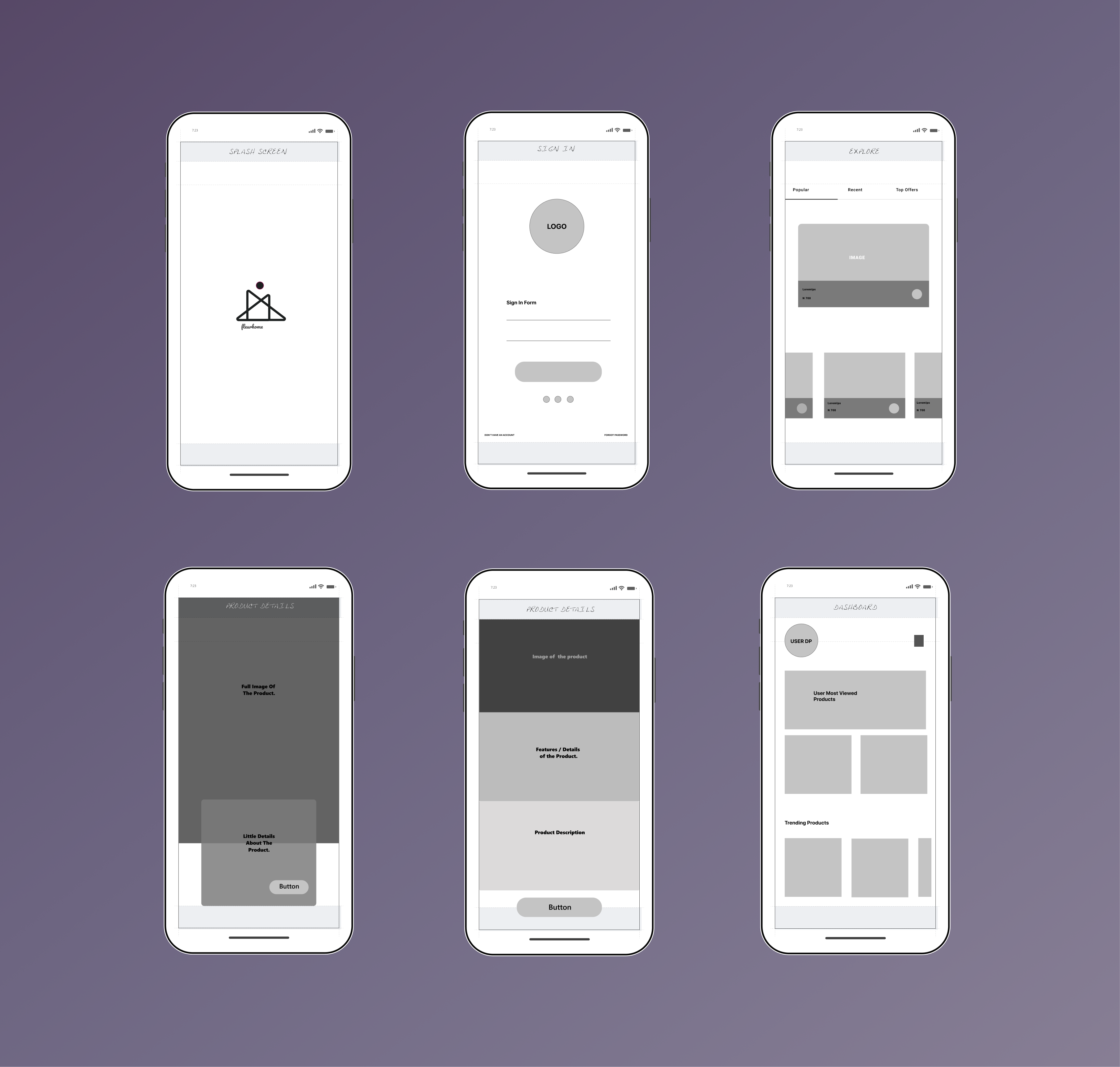 Fleurhome low fidelity design concept - Image