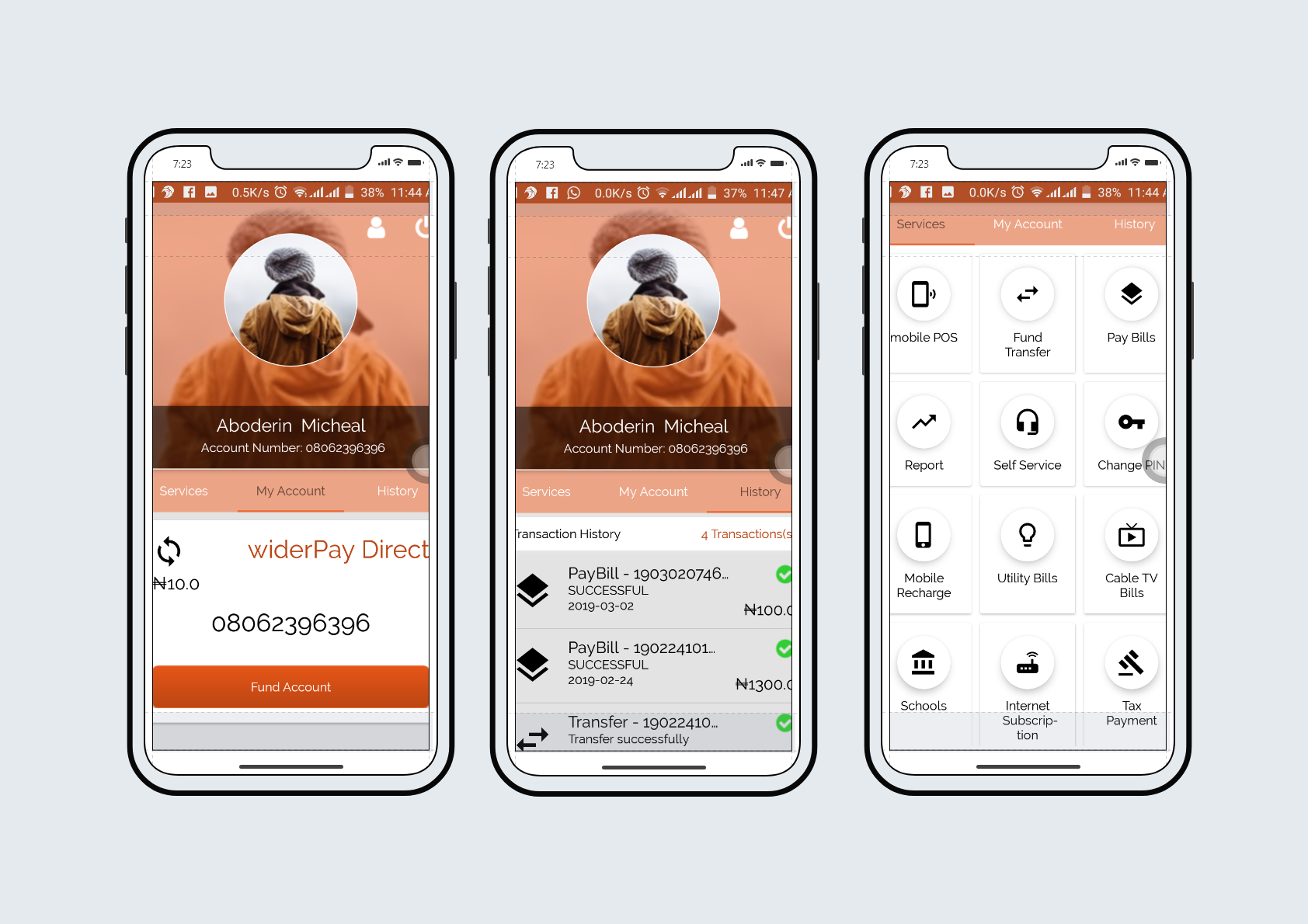 Widerpay App Screenshot before Oluwafemilove's touch